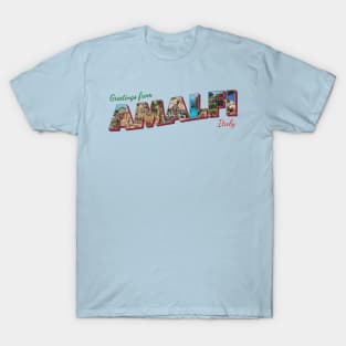 Greetings from Amalfi in Italy Vintage style retro souvenir T-Shirt